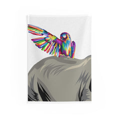 Elephant Parrot Tapestry