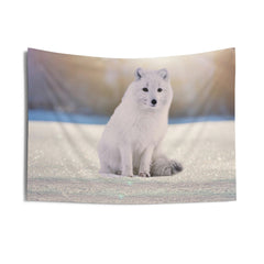 Arctic Fox White Tapestry