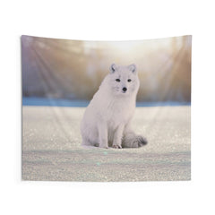 Arctic Fox White Tapestry