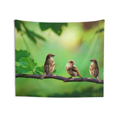 Bird on Tree Branch Tapestry