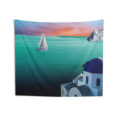 Santorini Greece Tapestry