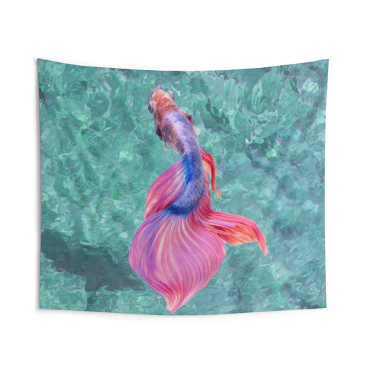 Blue And Pink Sea Fish Tapestry