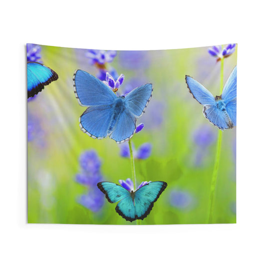 Blue Butterfly Tapestry