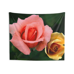 Pink And Yellow Rose Tapestry