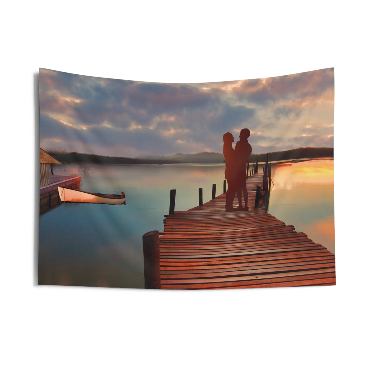 Couple Love on Jetty Tapestry