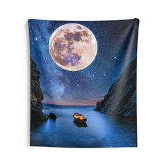 Moon on Beach Tapestry