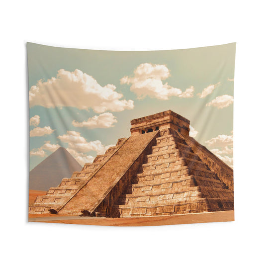 Brown Pyramid With Stairs Tapestry