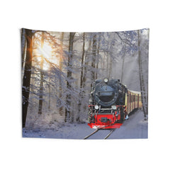 Train Winter Tapestry