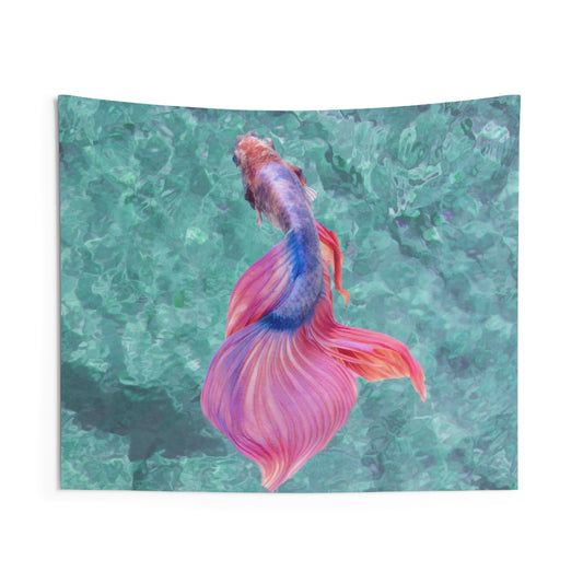 Blue And Pink Sea Fish Tapestry