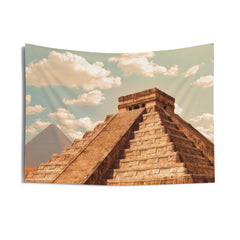 Brown Pyramid With Stairs Tapestry