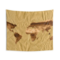 Brown Worldmap Tapestry