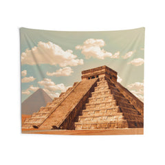 Brown Pyramid With Stairs Tapestry