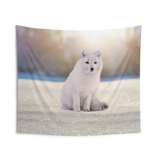 Arctic Fox White Tapestry