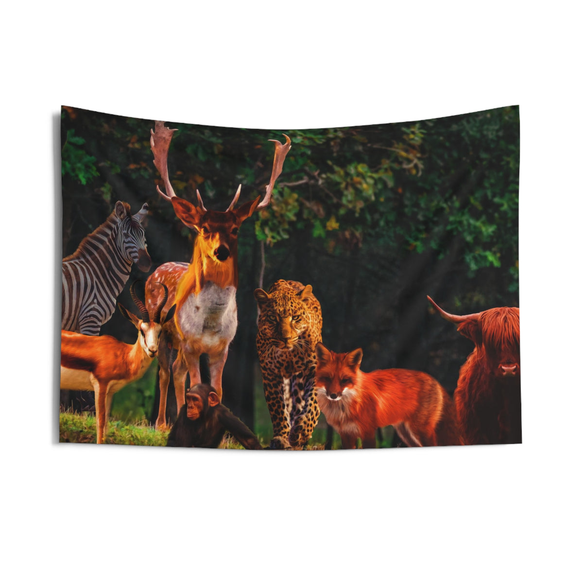 Brown Animal Group Tapestry