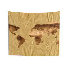 Brown Worldmap Tapestry