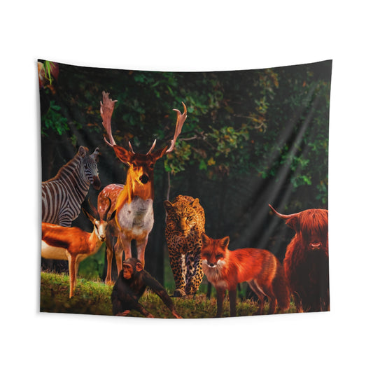 Brown Animal Group Tapestry