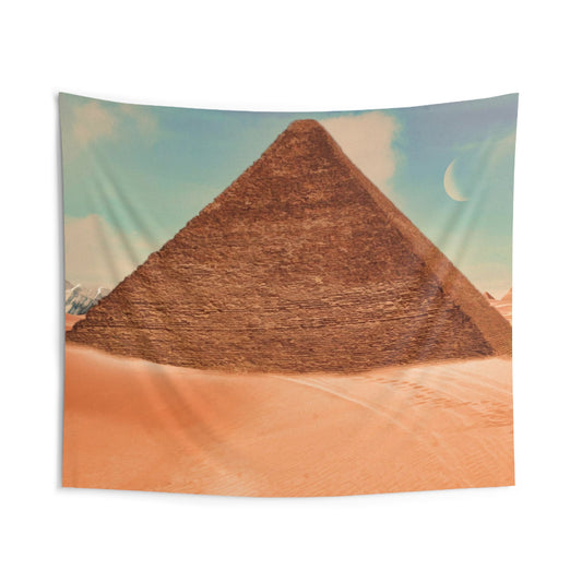 Brown Pyramid Moon Tapestry