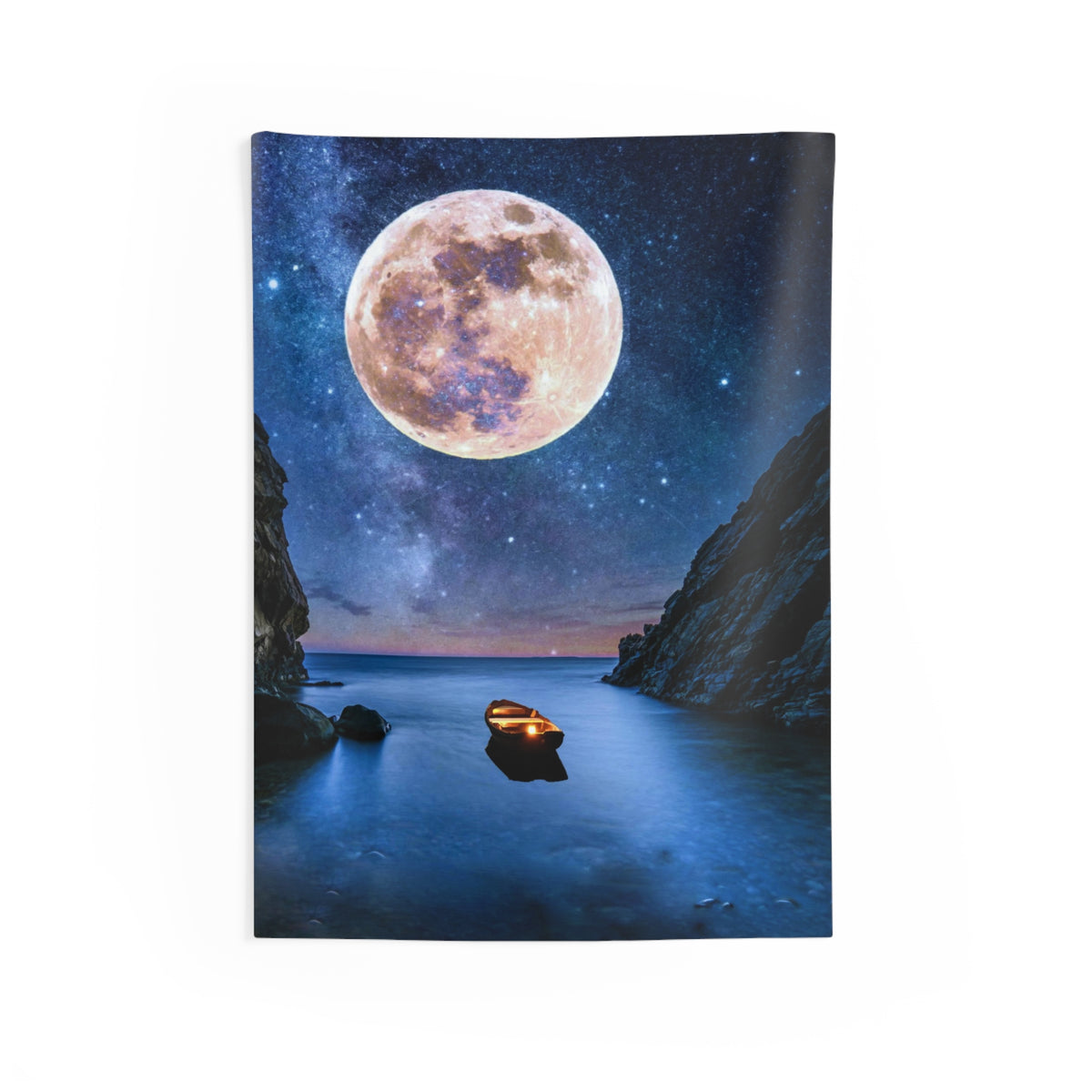 Moon on Beach Tapestry