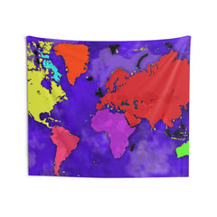 Colorfull World Map Tapestry