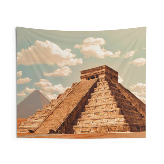 Brown Pyramid With Stairs Tapestry