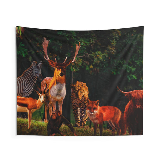 Brown Animal Group Tapestry