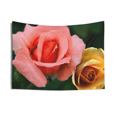 Pink And Yellow Rose Tapestry