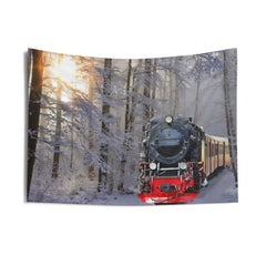 Train Winter Tapestry