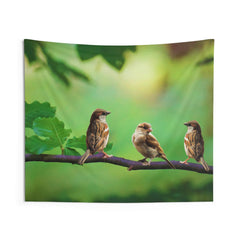 Bird on Tree Branch Tapestry