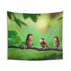 Bird on Tree Branch Tapestry