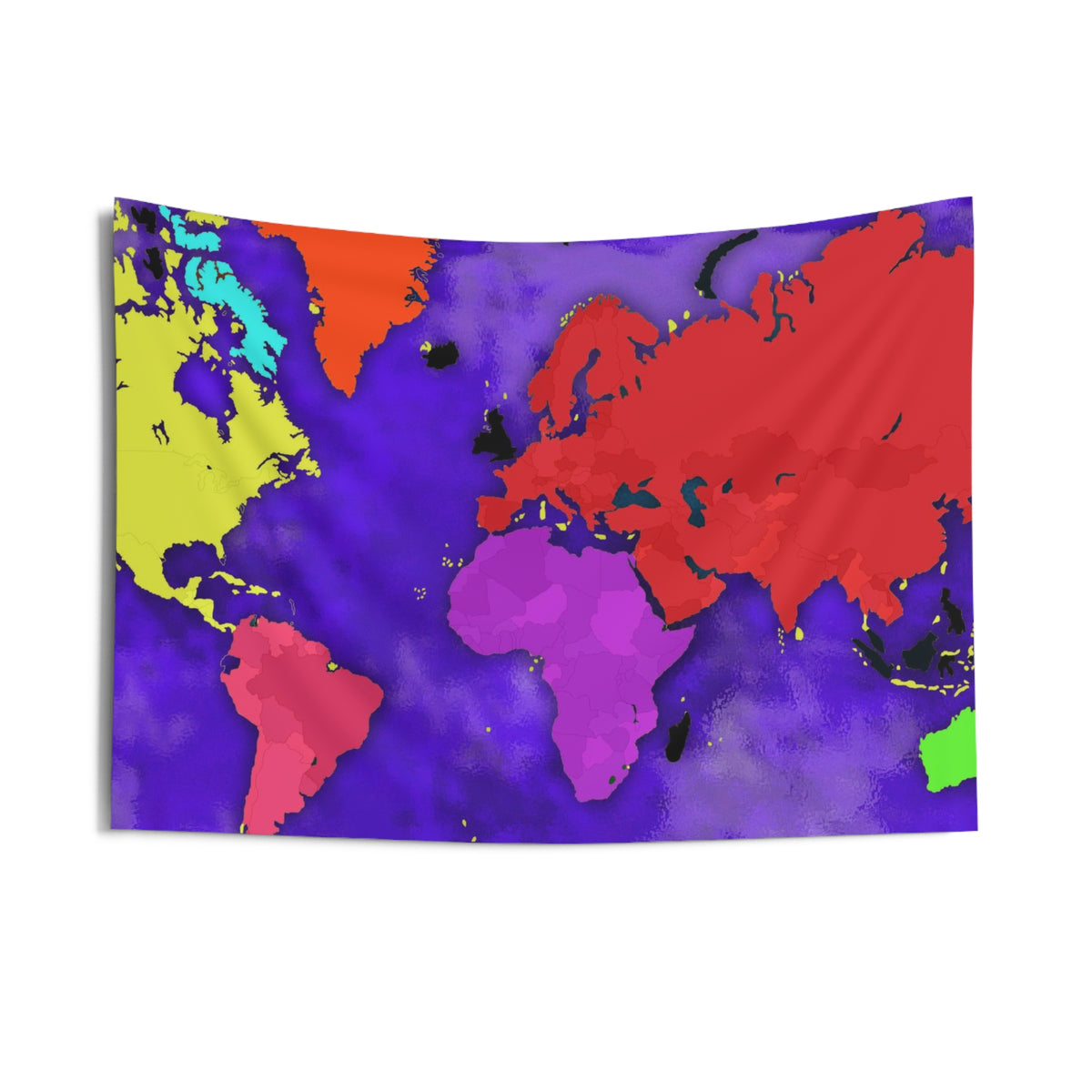 Colorfull World Map Tapestry