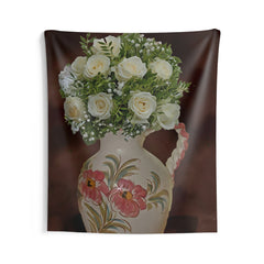 White FLower Bouquet Tapestry