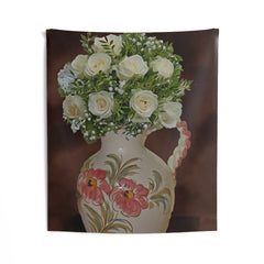 White FLower Bouquet Tapestry