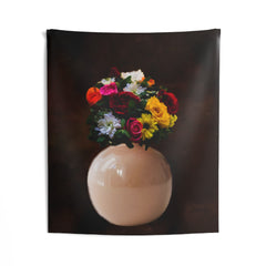 Multicolor Flower Vase Tapestry