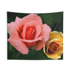 Pink And Yellow Rose Tapestry