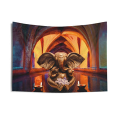 Golden Ganesha Tapestry