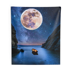 Moon on Beach Tapestry