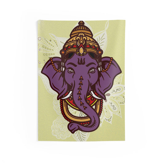 Ganesha Purple Face Tapestry