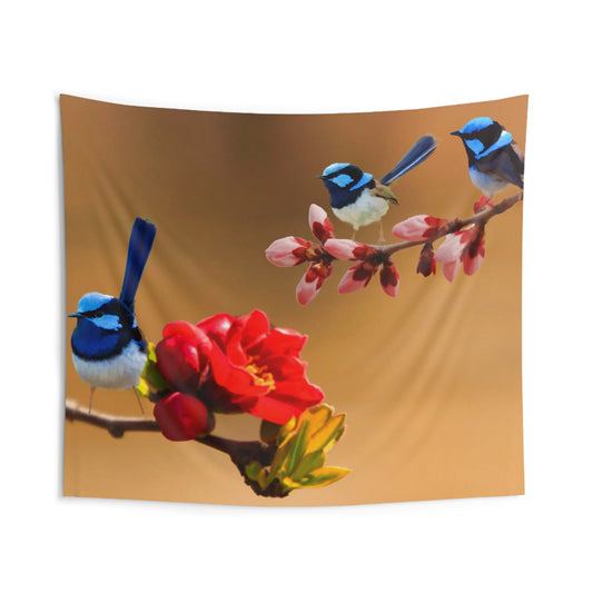 Blue Bird Sparrow Tapestry