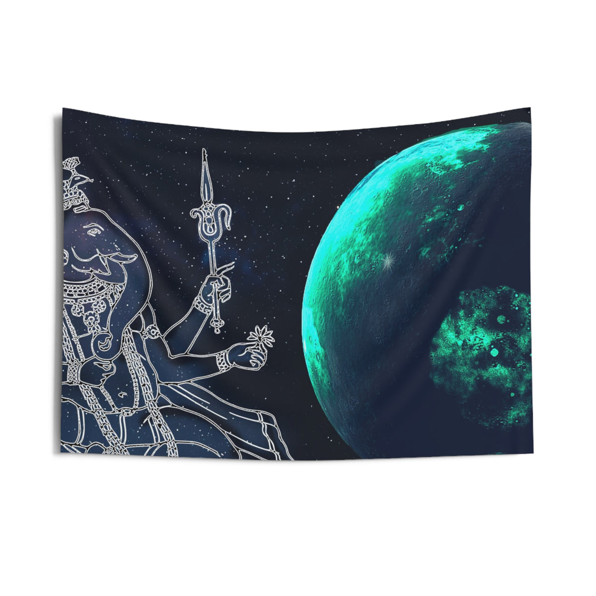 Ganesha Moon Tapestry