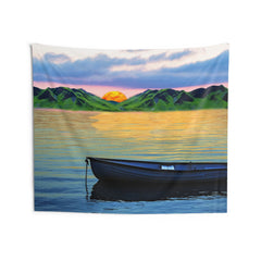 Mountain Lake Sunrise Tapestry