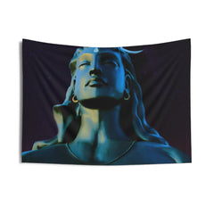 Blue Adiyogi Shiva Tapestry