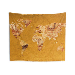 Brown Worldmap Tapestry