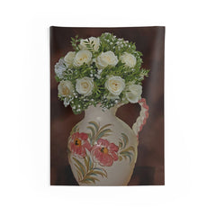 White FLower Bouquet Tapestry