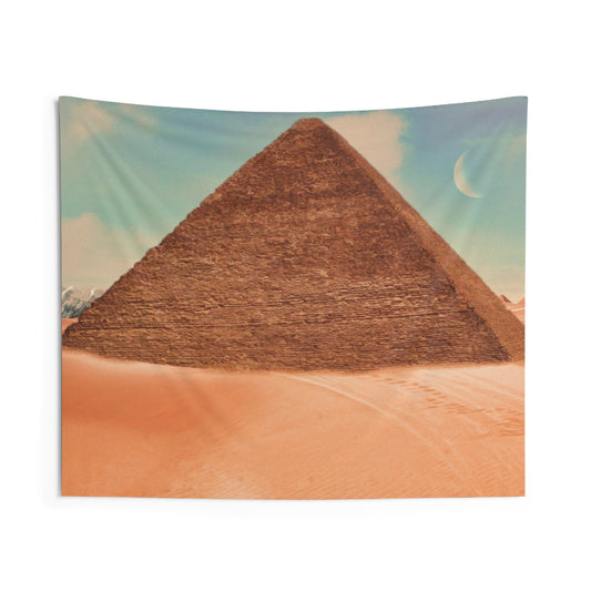 Brown Pyramid Moon Tapestry