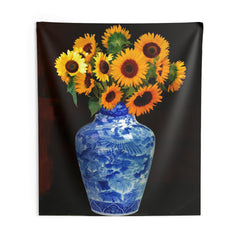 Blue Vase Sunflower Tapestry