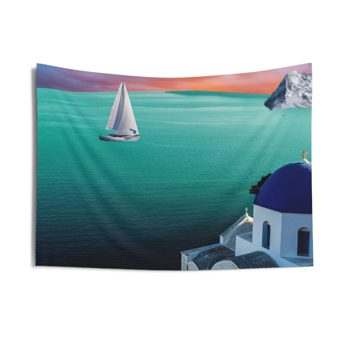 Santorini Greece Tapestry