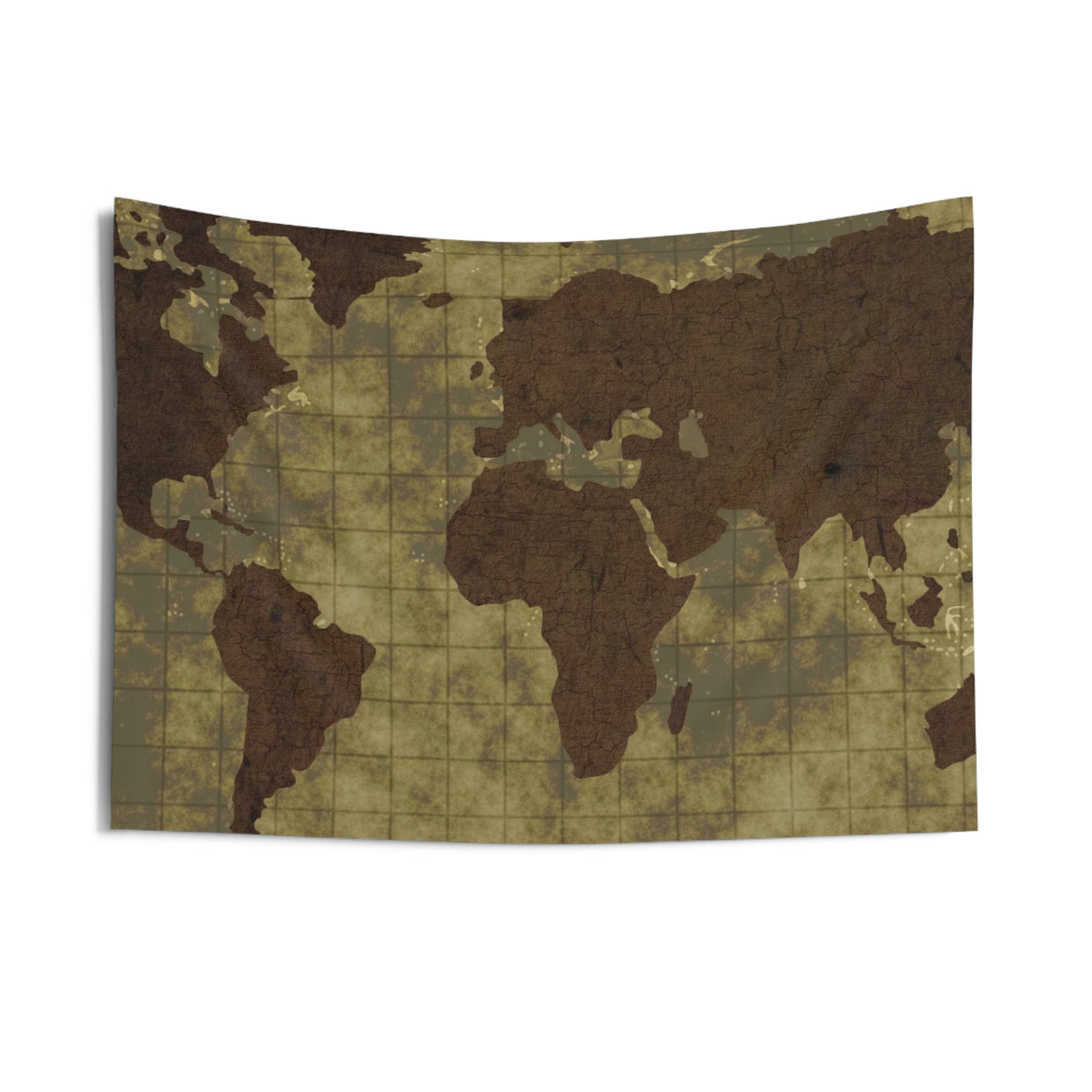 Worldmap Green Tapestry