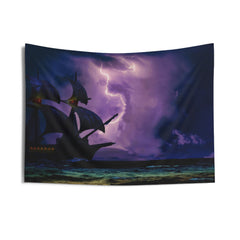 Ship Lightning Tapestry