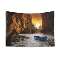 Sunrise Sea Cave Tapestry