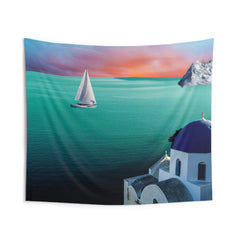 Santorini Greece Tapestry